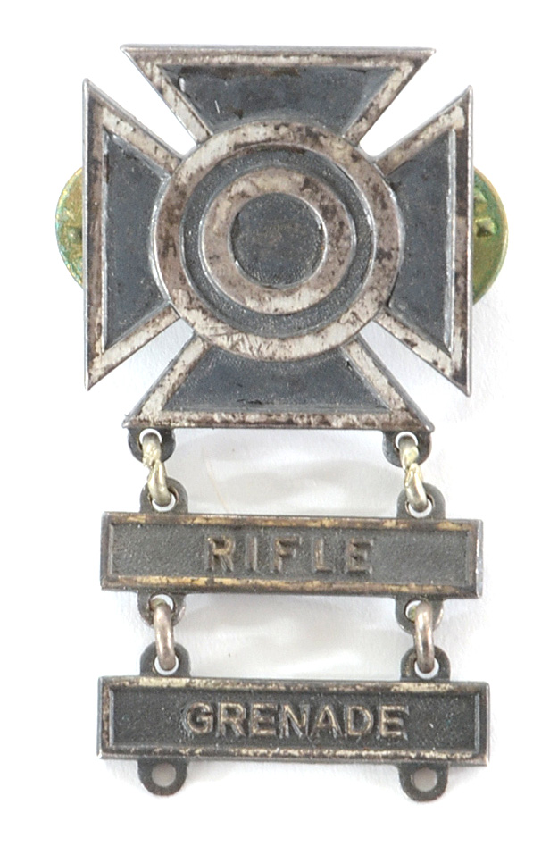 Group of Three US Army Sharpshooter Sterling and 1/20 Silver Filled Badges