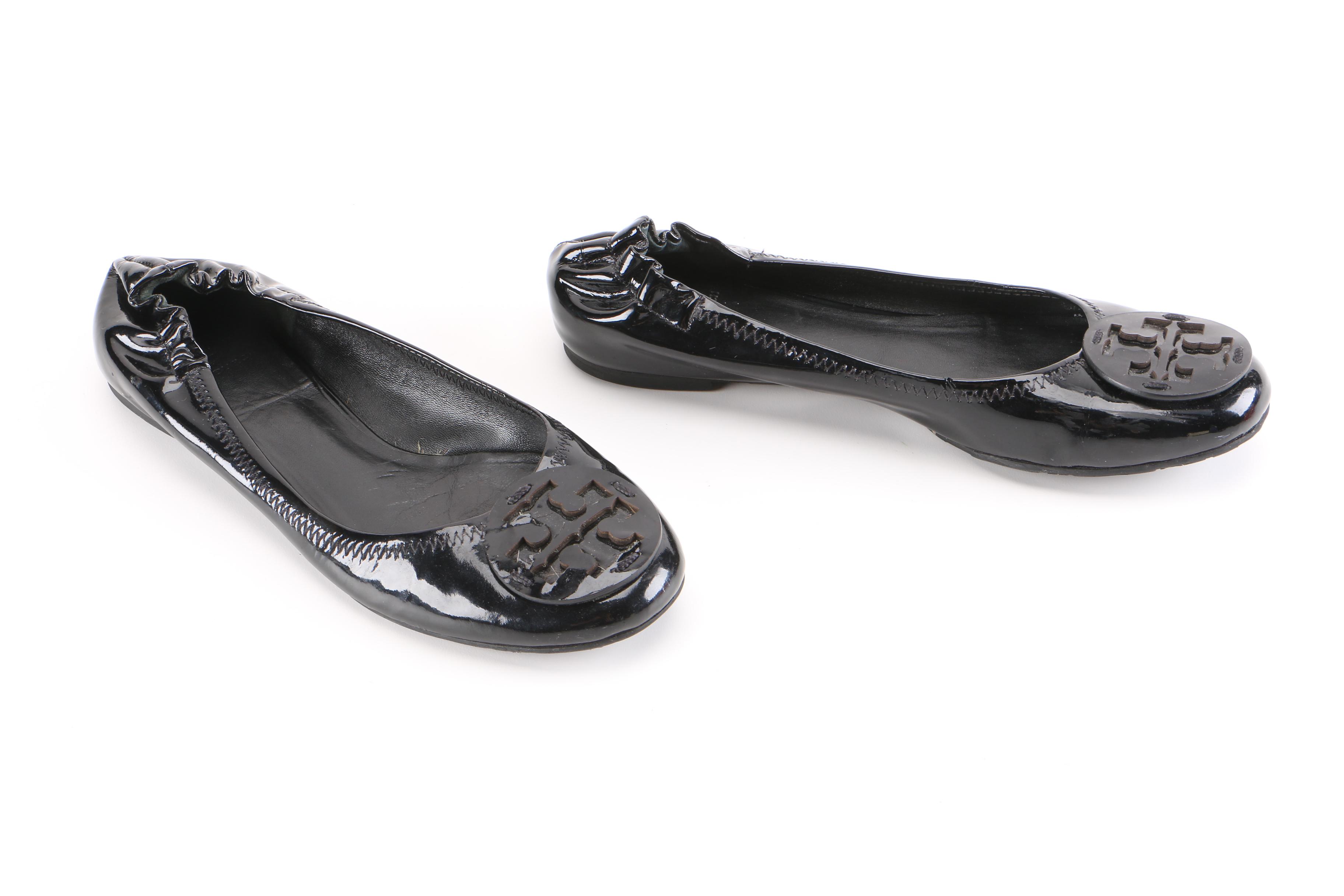 Tory Burch Black Patent Leather Flats