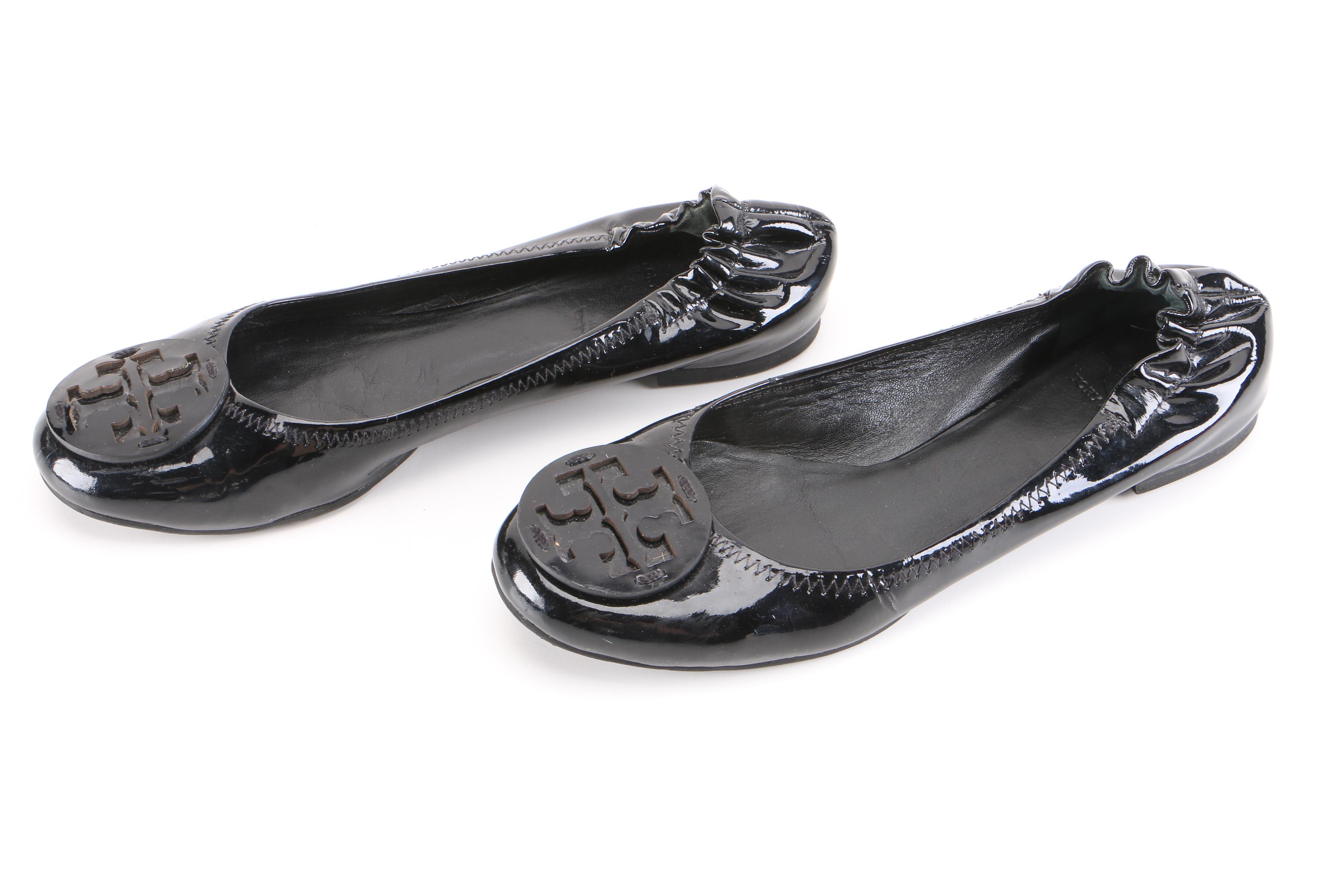 Tory Burch Black Patent Leather Flats