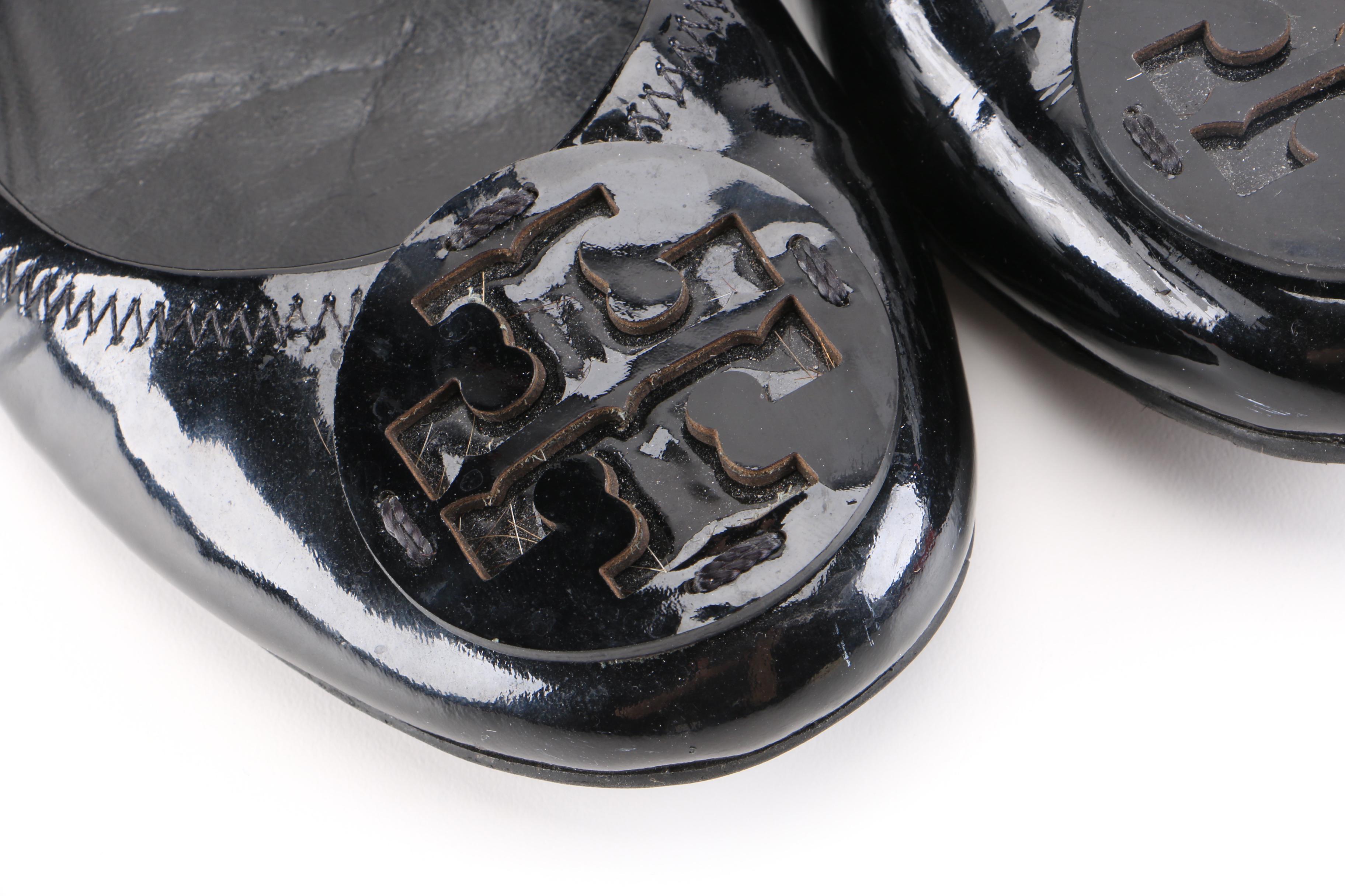 Tory Burch Black Patent Leather Flats