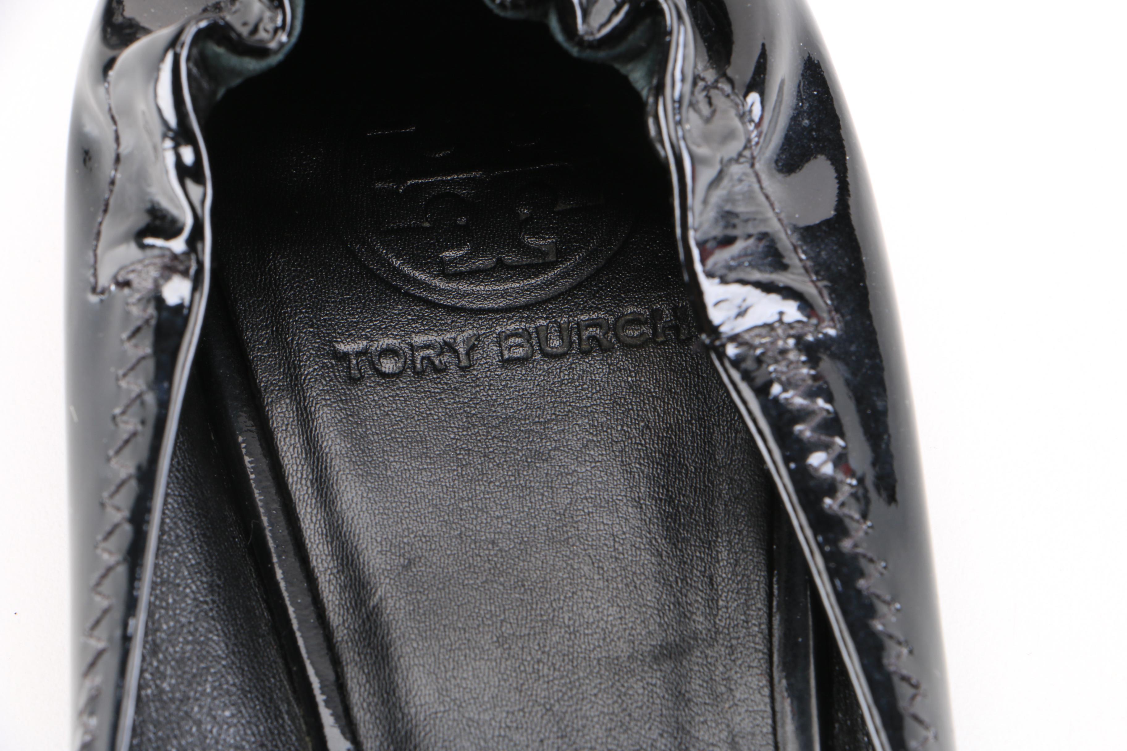 Tory Burch Black Patent Leather Flats