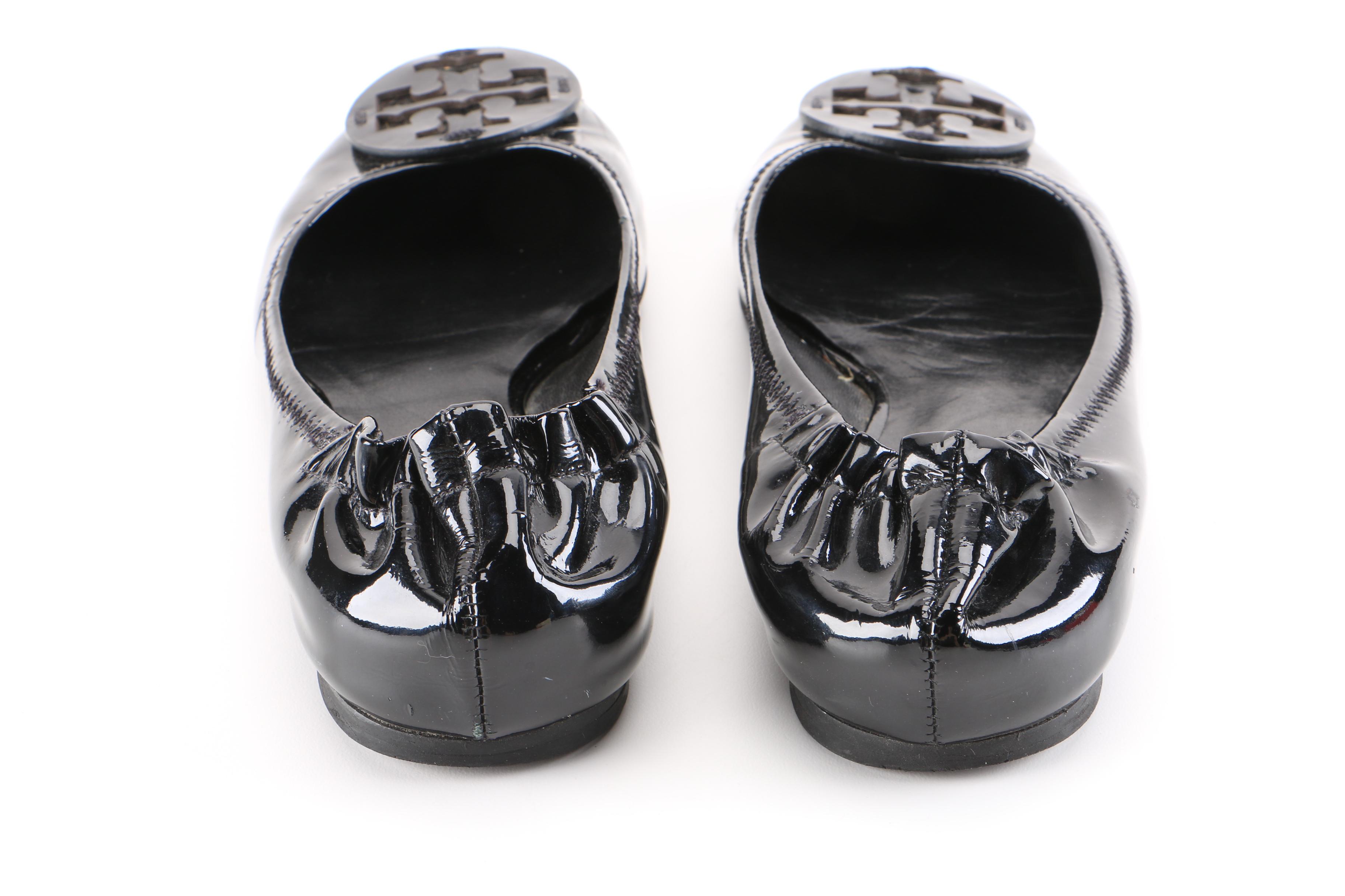 Tory Burch Black Patent Leather Flats