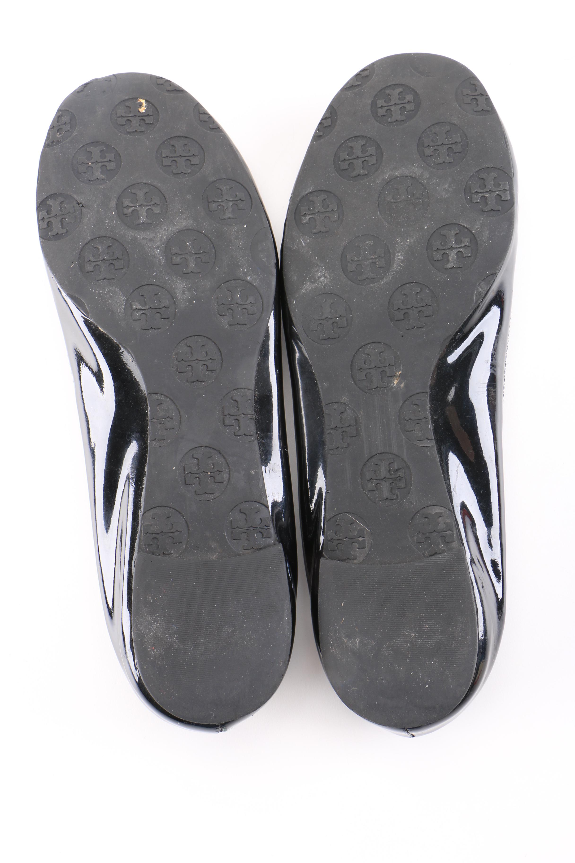 Tory Burch Black Patent Leather Flats