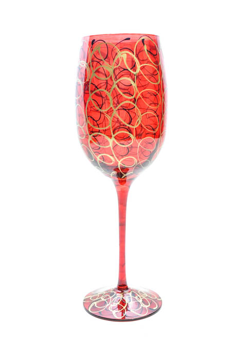 Collection of Red Glass Stemware