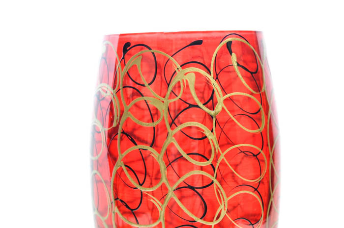 Collection of Red Glass Stemware