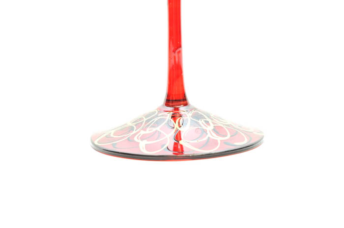 Collection of Red Glass Stemware