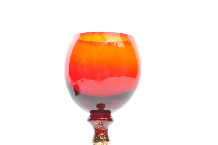 Collection of Red Glass Stemware