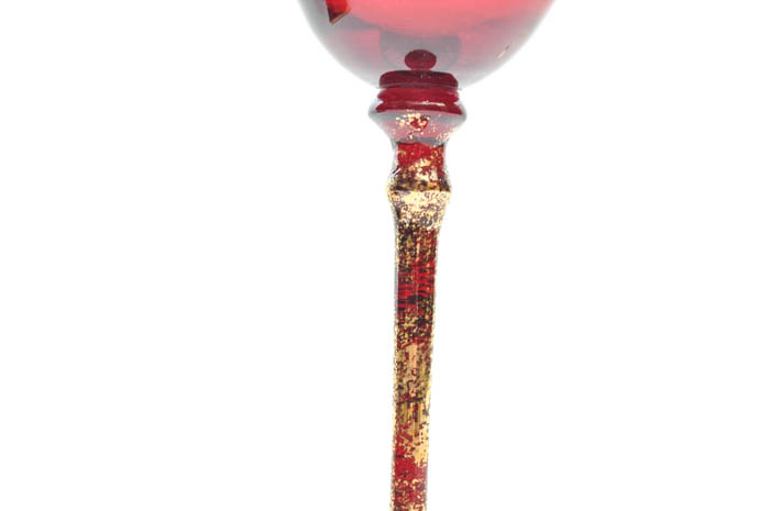 Collection of Red Glass Stemware