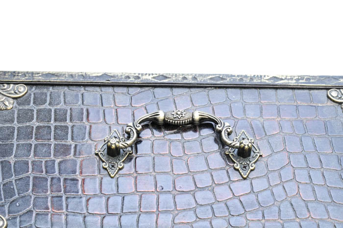 Ornate Faux Alligator Skin Trinket Box