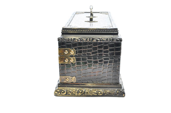 Ornate Faux Alligator Skin Trinket Box