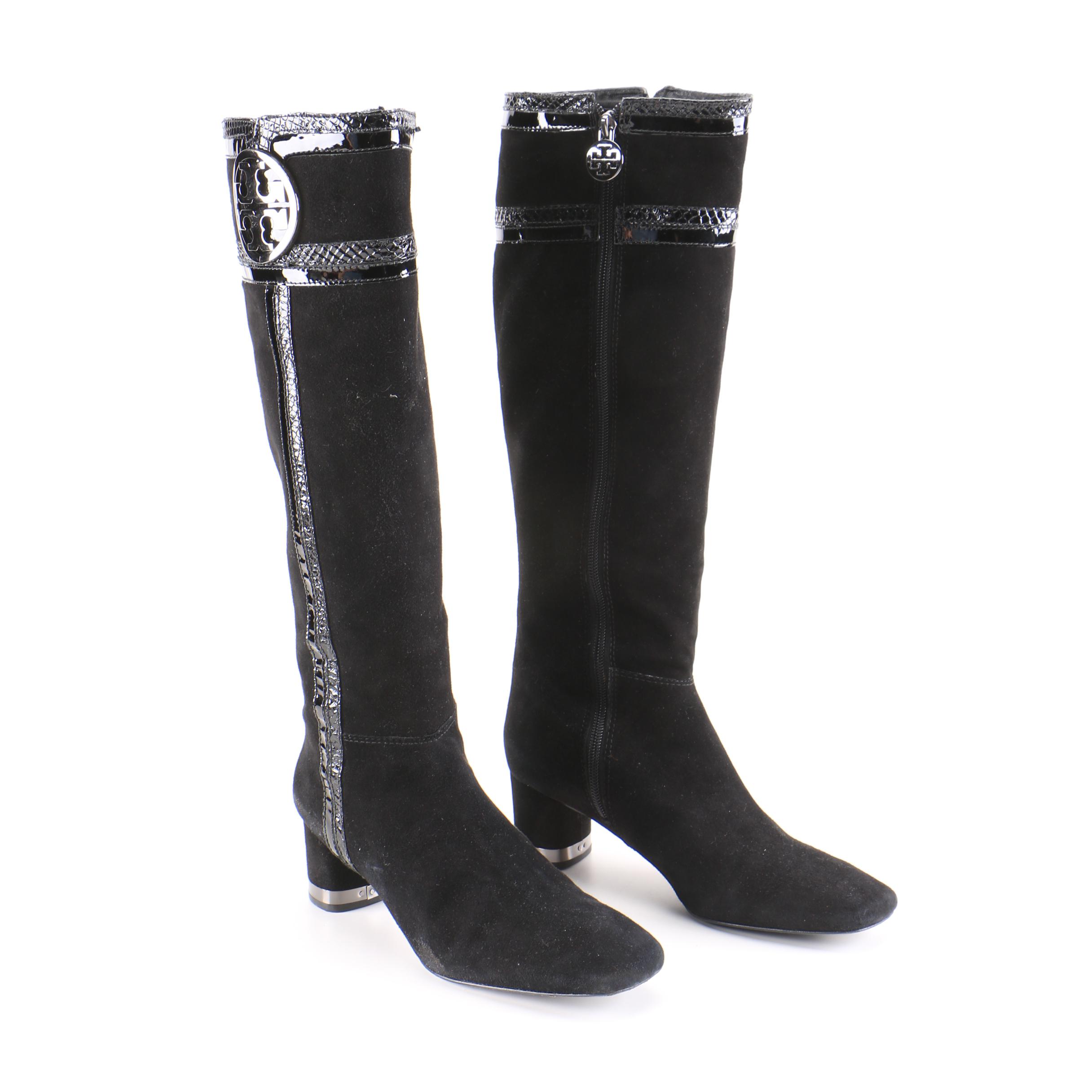 Tory Burch Black Suede Boots