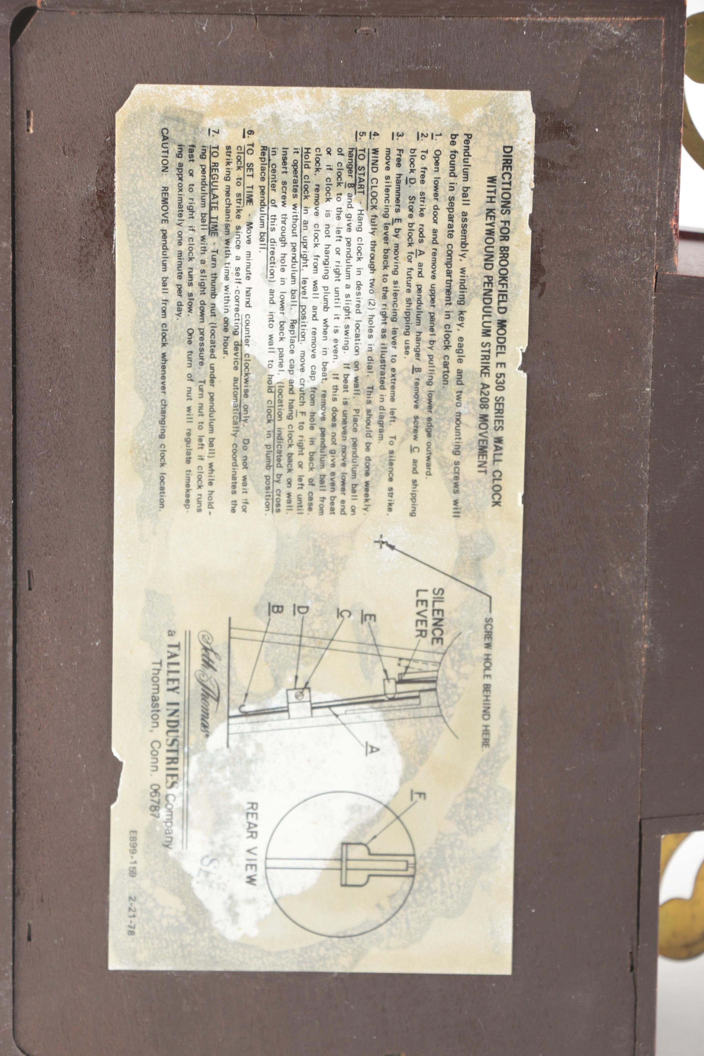 Vintage Seth Thomas Banjo Clock