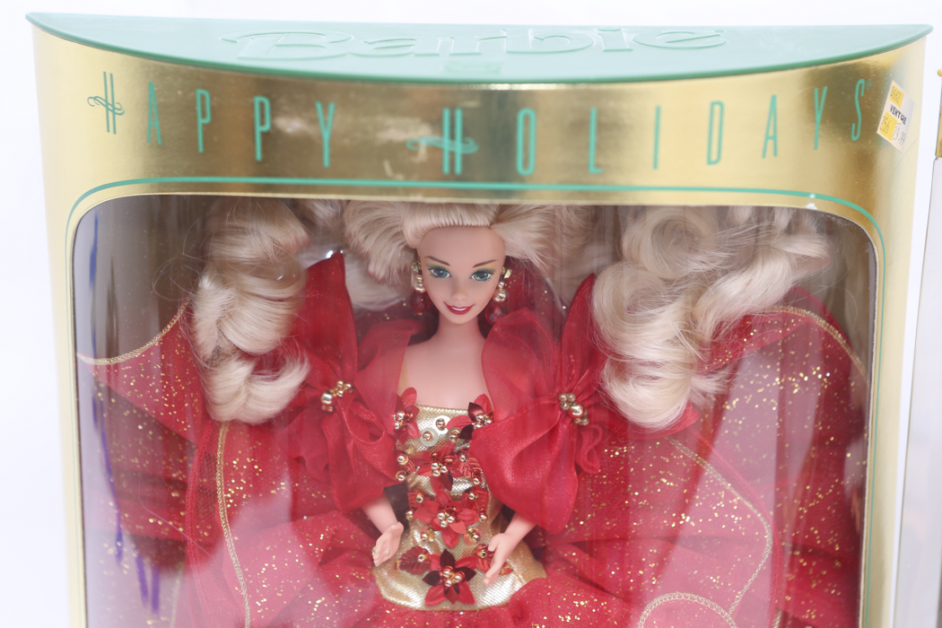 Pair of Special Edition "Happy Holidays" Barbies