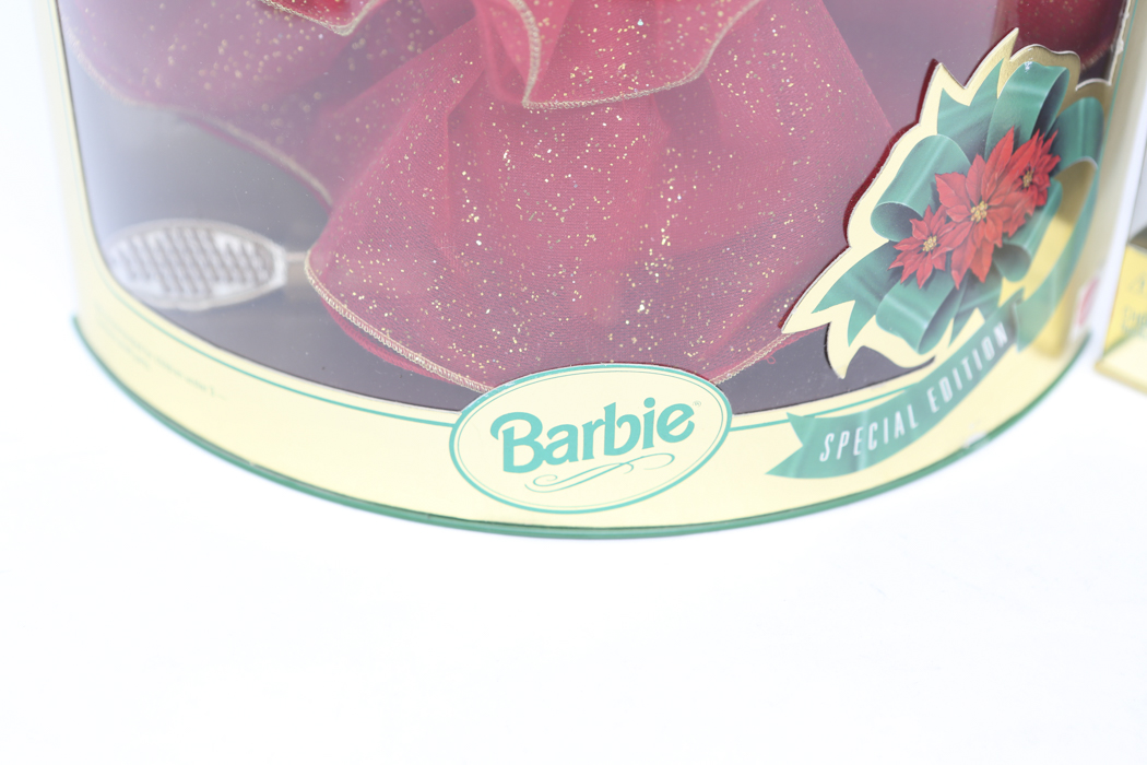 Pair of Special Edition "Happy Holidays" Barbies