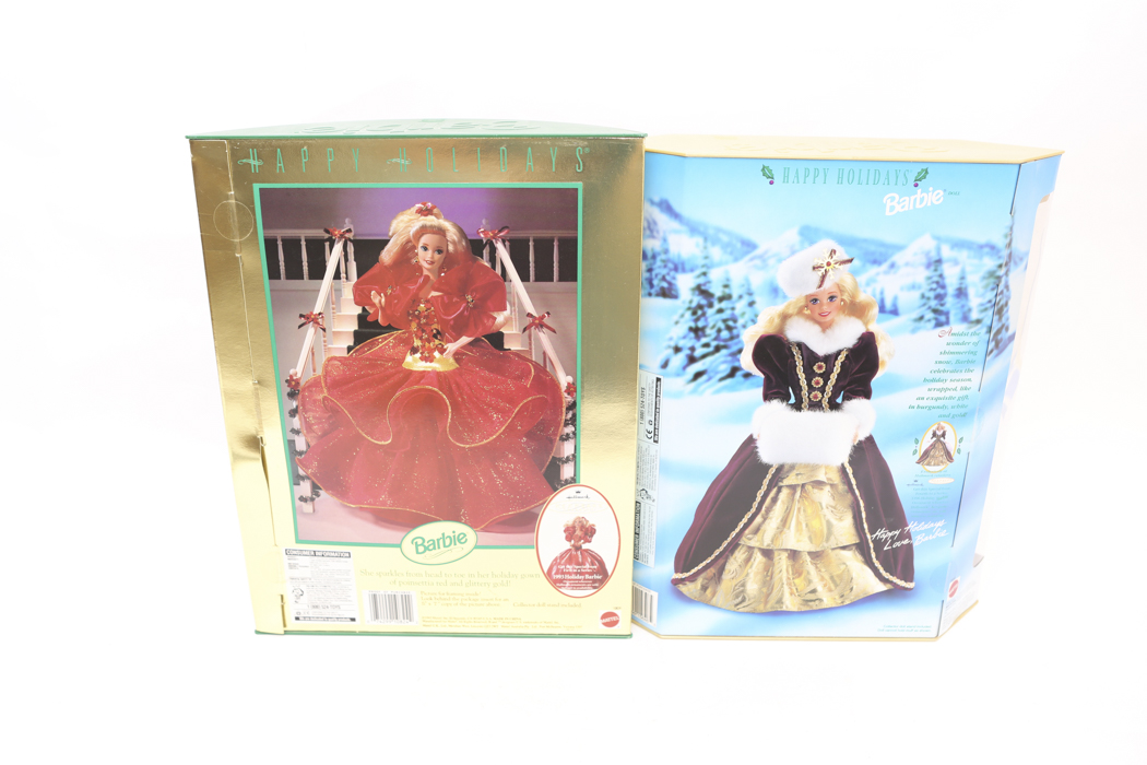 Pair of Special Edition "Happy Holidays" Barbies