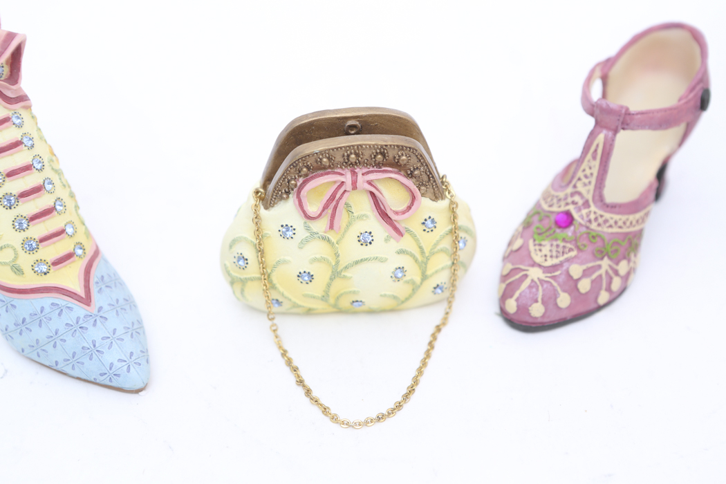 Home Interior Shoe Figurines and Matching Purse