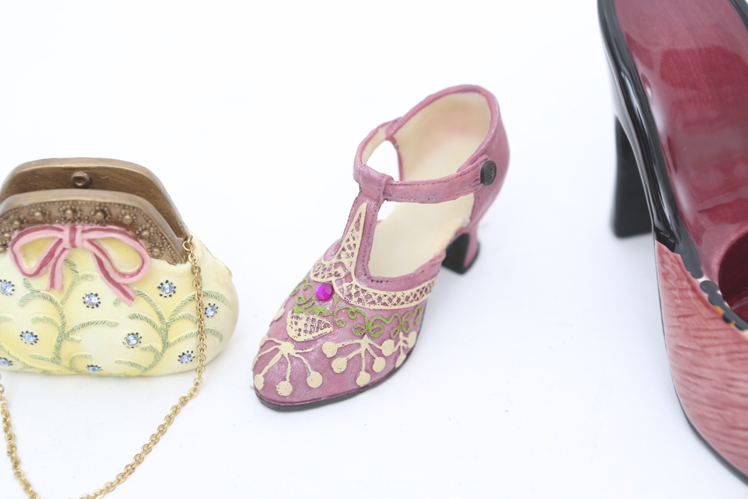 Home Interior Shoe Figurines and Matching Purse
