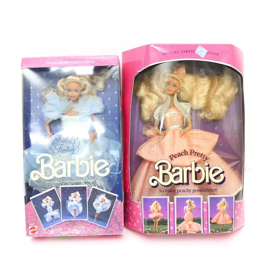 Limited Edition "Peach Pretty" Barbie and "Frills and Fantasy" Barbie