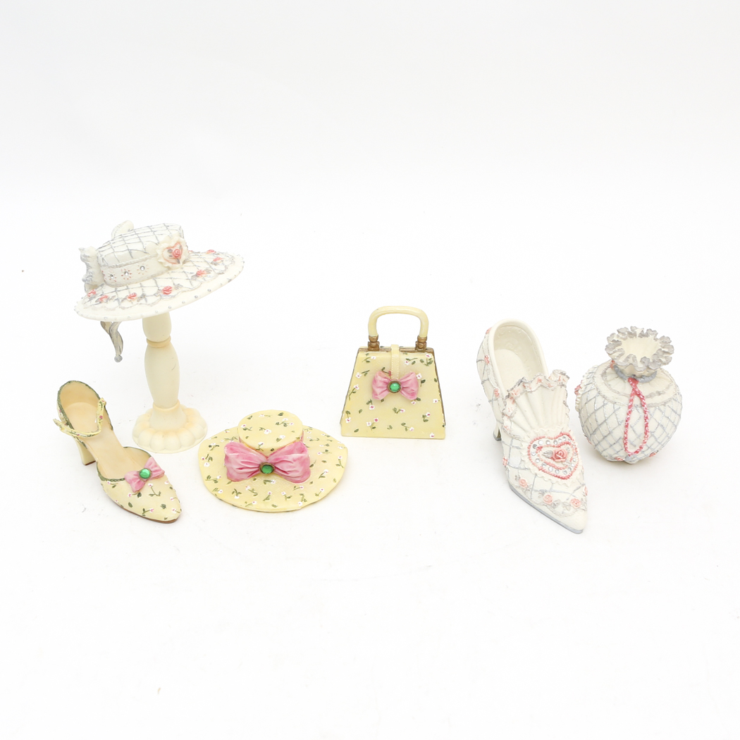 Two Sets of Home Interior Hat and Shoes Accessories of Distinction