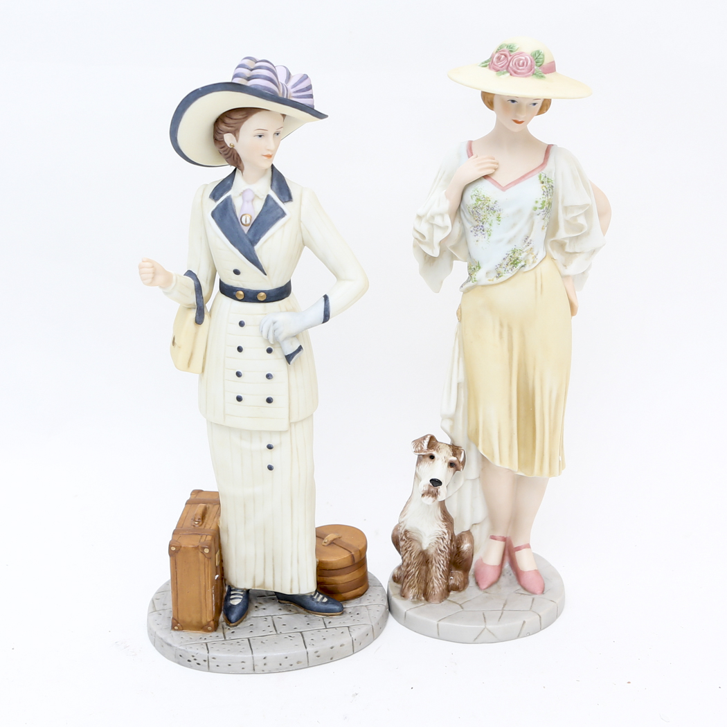 Two Home Interiors Figurines "Bon Voyage" and "Emma and Raleigh"