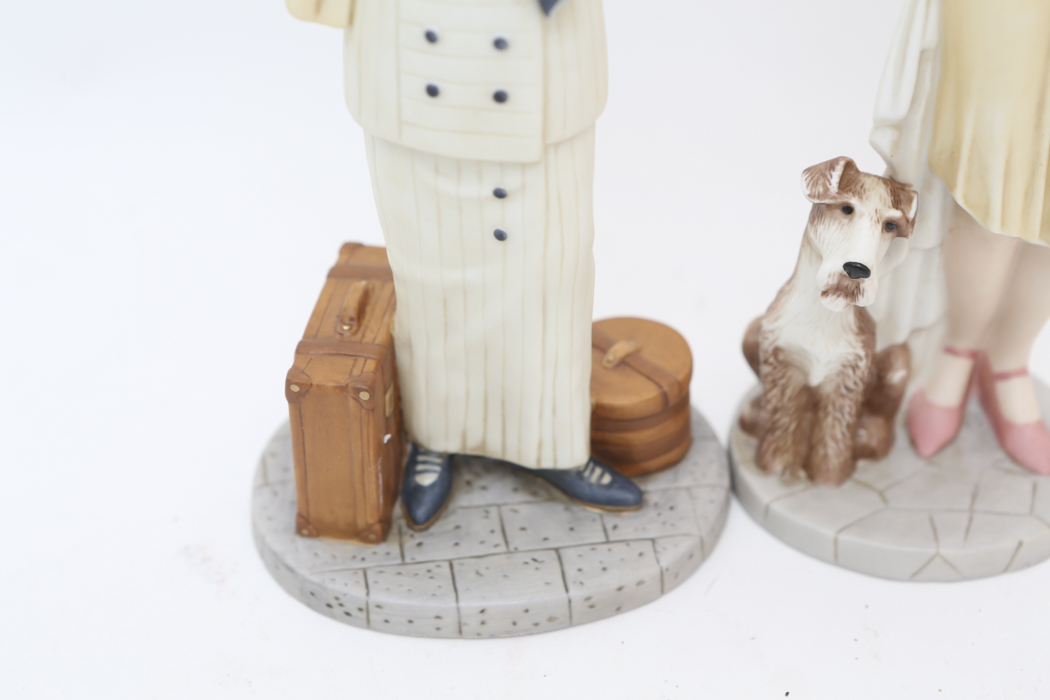 Two Home Interiors Figurines "Bon Voyage" and "Emma and Raleigh"