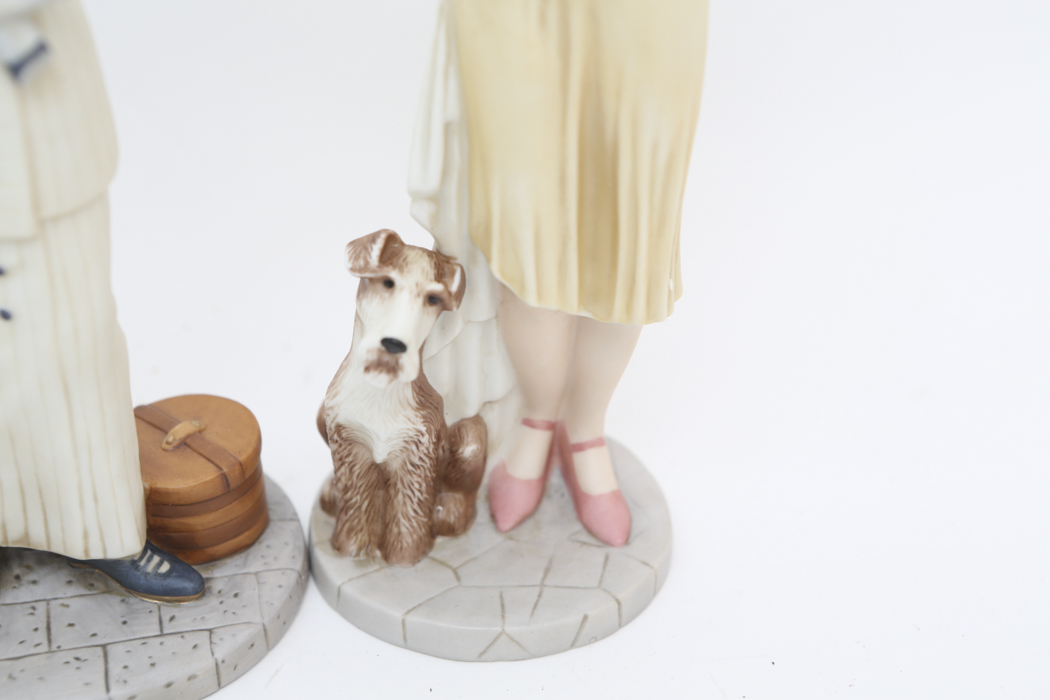 Two Home Interiors Figurines "Bon Voyage" and "Emma and Raleigh"
