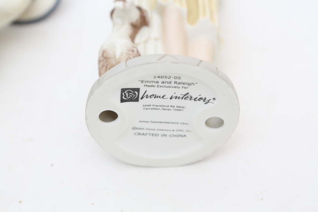 Two Home Interiors Figurines "Bon Voyage" and "Emma and Raleigh"