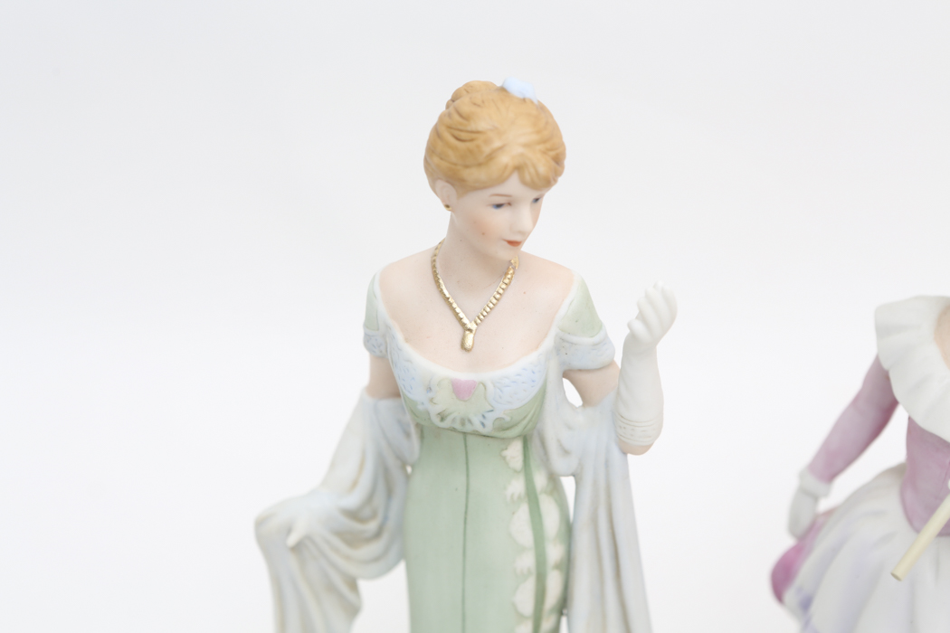 Two Home Interiors Figurines "Amelia" and a Homco Victorian Lady