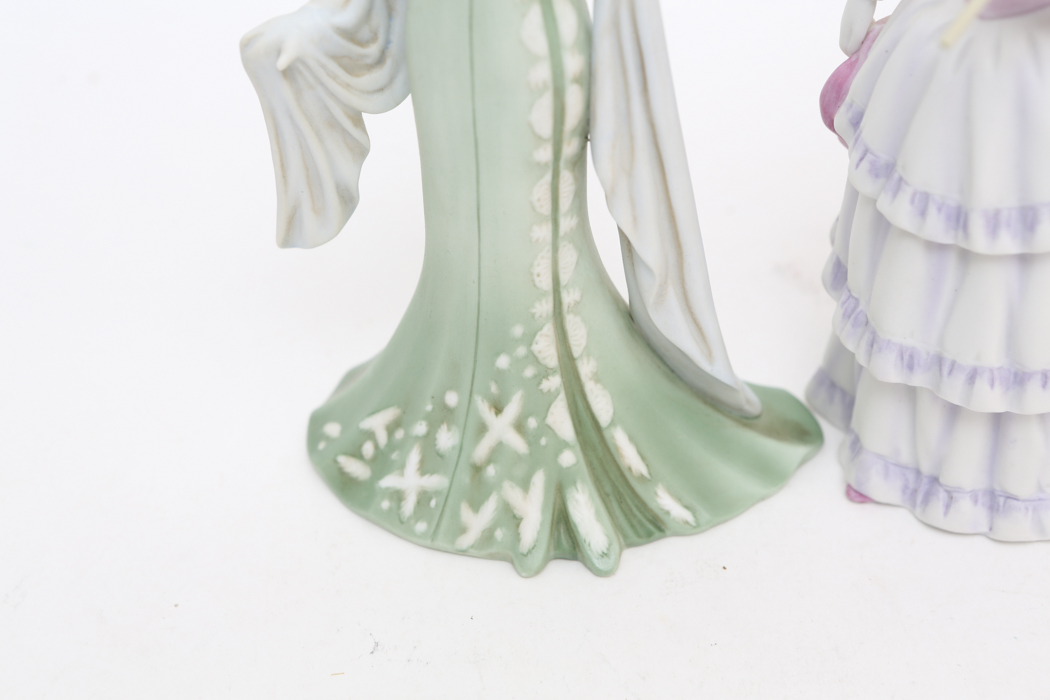 Two Home Interiors Figurines "Amelia" and a Homco Victorian Lady