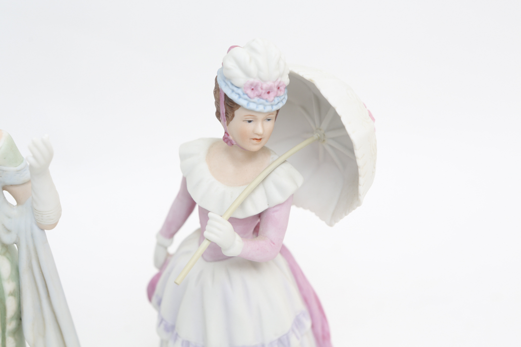 Two Home Interiors Figurines "Amelia" and a Homco Victorian Lady