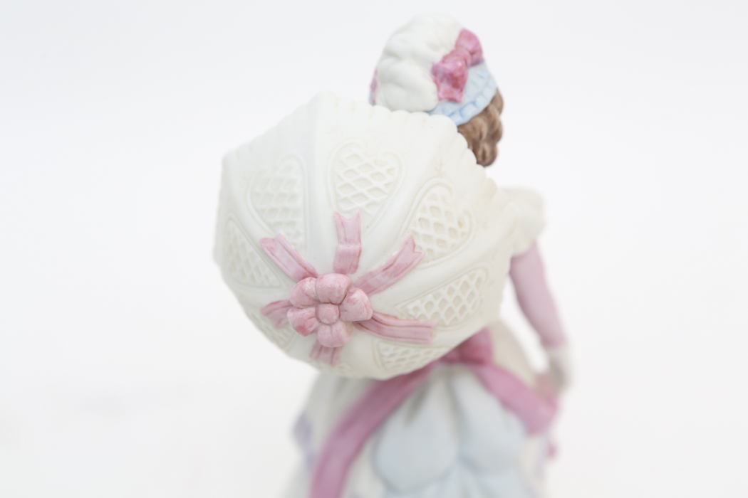 Two Home Interiors Figurines "Amelia" and a Homco Victorian Lady