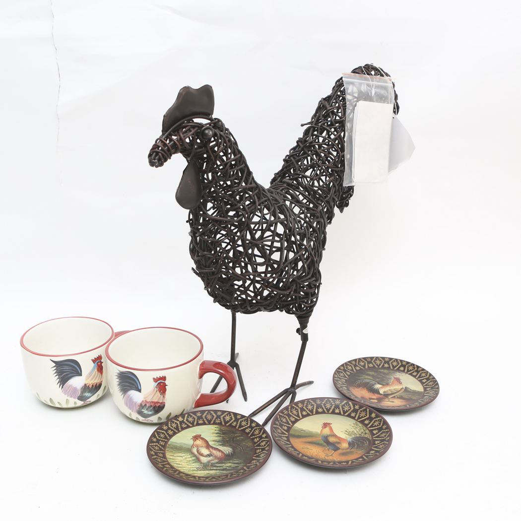 Set of Rooster Decor by Home Interiors