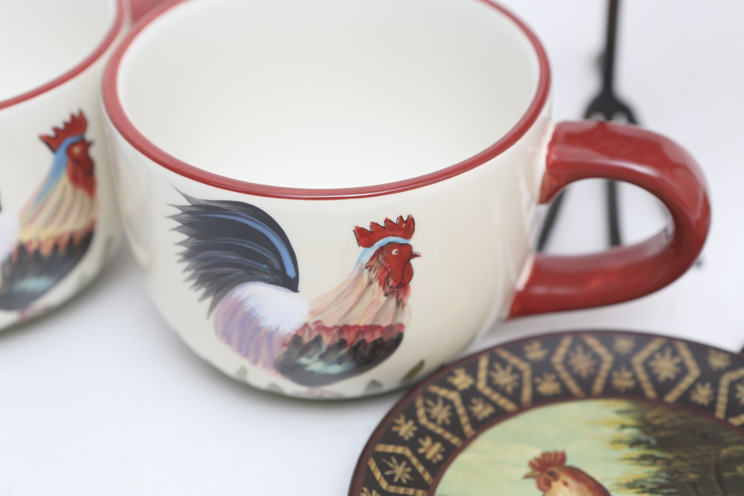 Set of Rooster Decor by Home Interiors