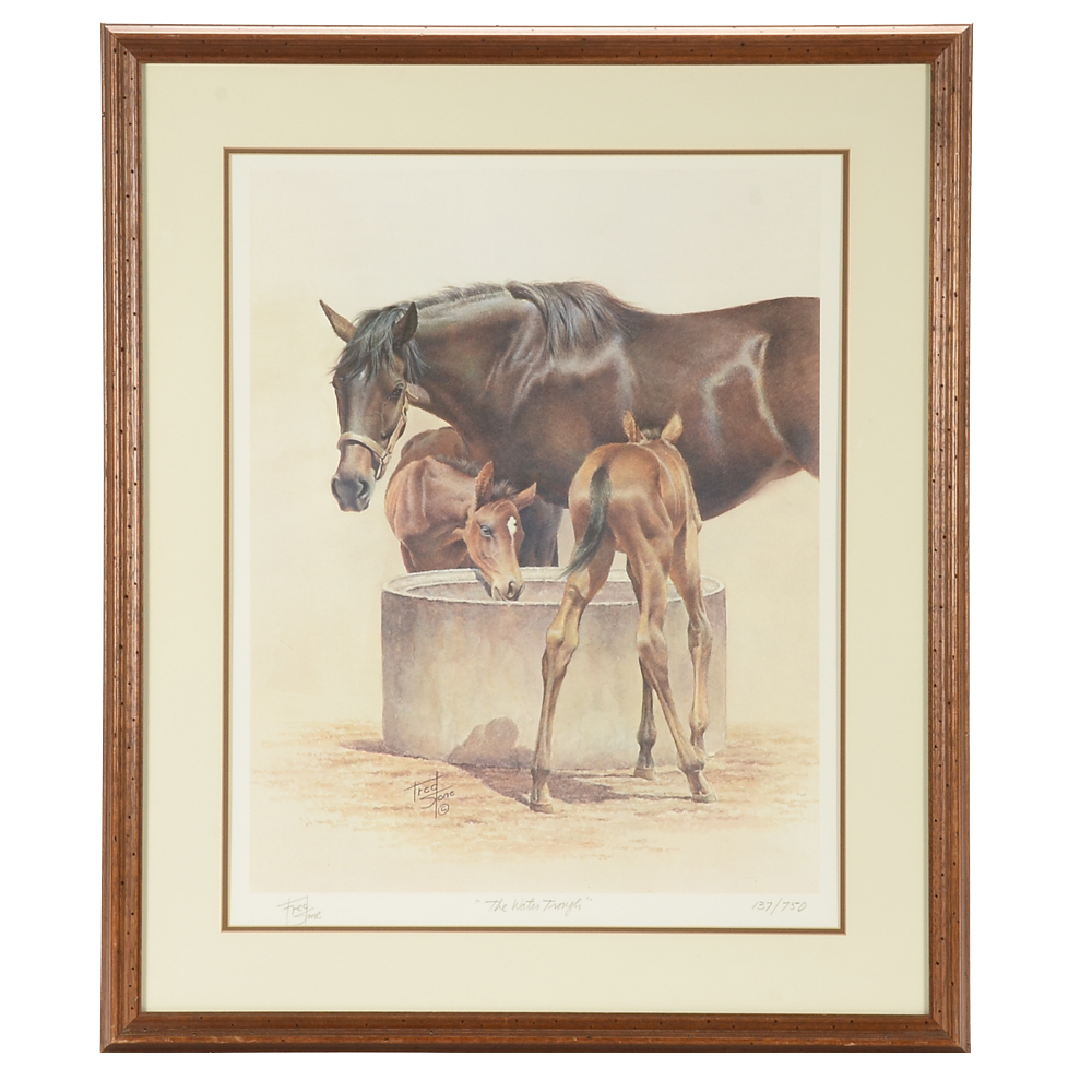 Fred Stone Signed Limited Edition Offset Lithograph "The Water Trough"