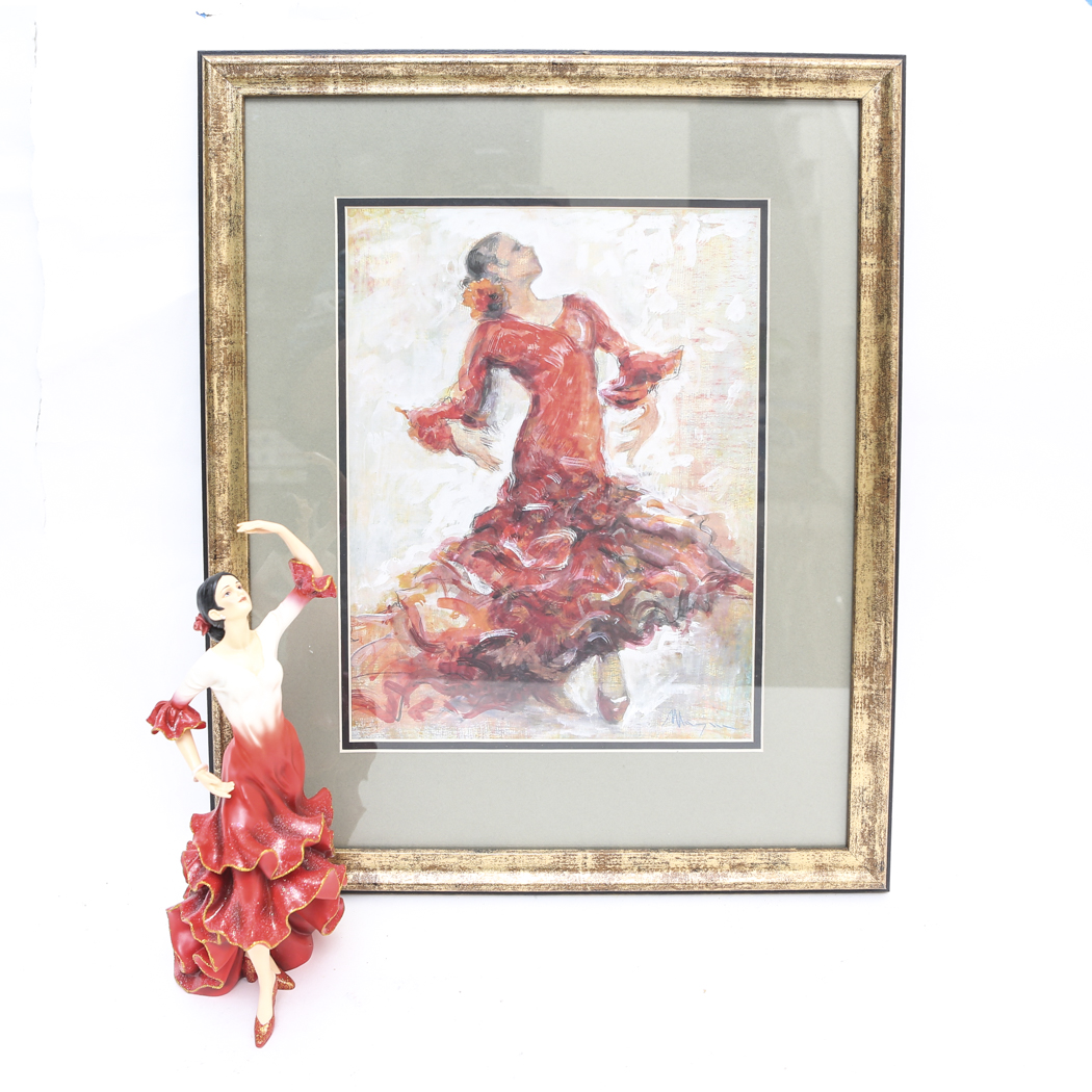 Home Interiors Beauty in Motion and Framed Coordinating Print