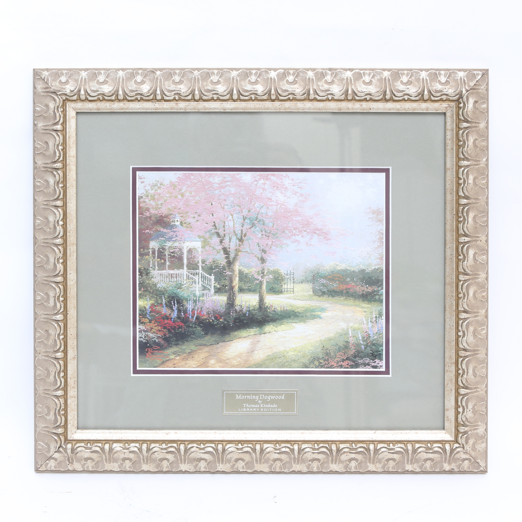 Thomas Kinkade Offset Lithograph "Morning Dogwood"
