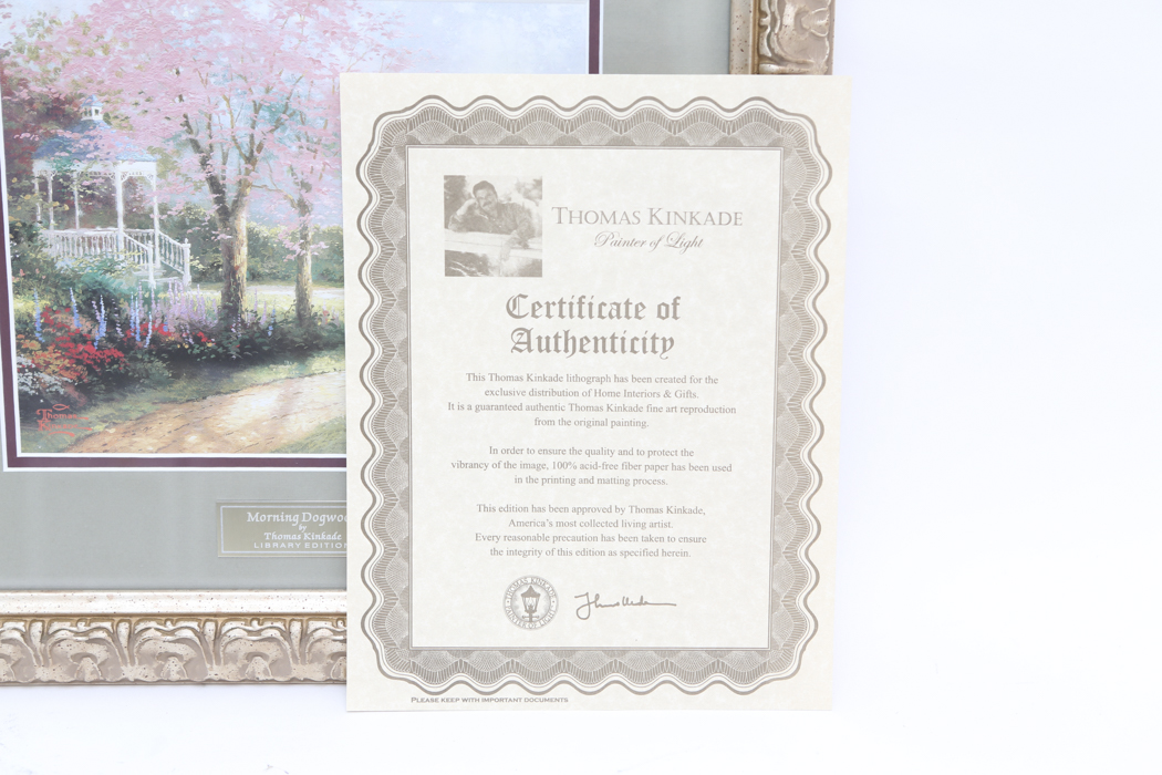 Thomas Kinkade Offset Lithograph "Morning Dogwood"