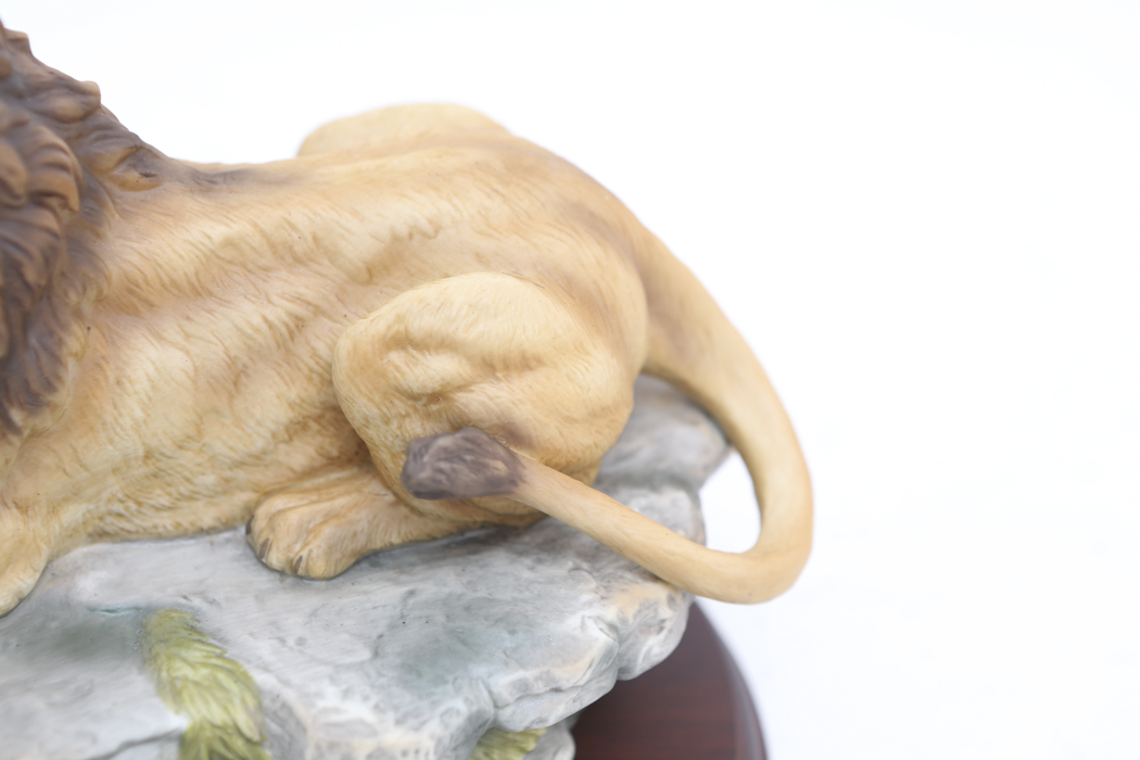 Porcelain Bisque Figurine "Lion's Pride" by Home Interiors