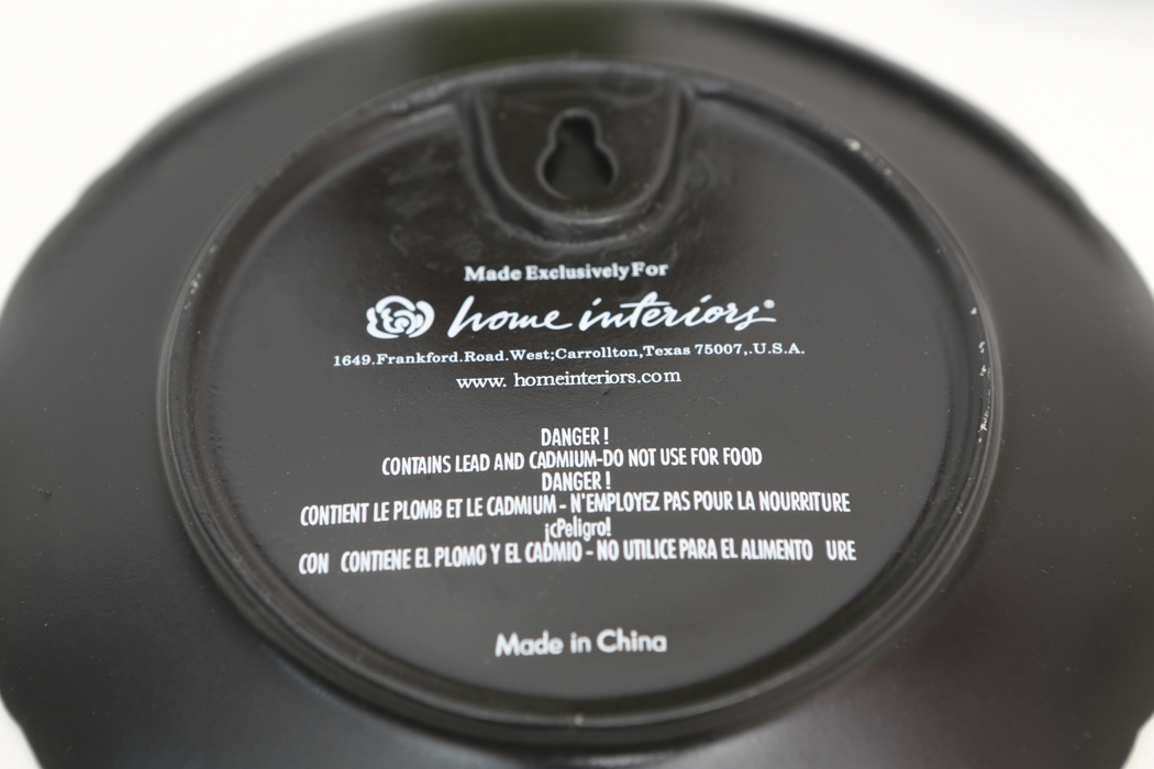 Flower Vase and Three Decorative Plates by Home Interiors