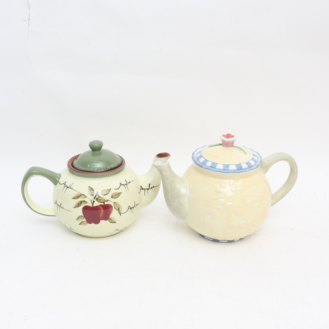 Two Tea Pots "Apple Orchard" Collection and "Country Inn" Collection