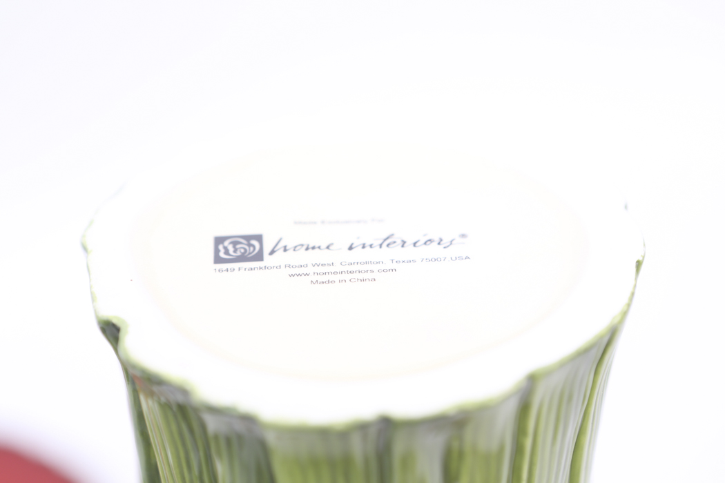 Flower Vase and Three Decorative Plates by Home Interiors