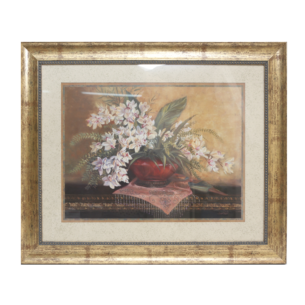 Framed Floral Print After Joan Cole