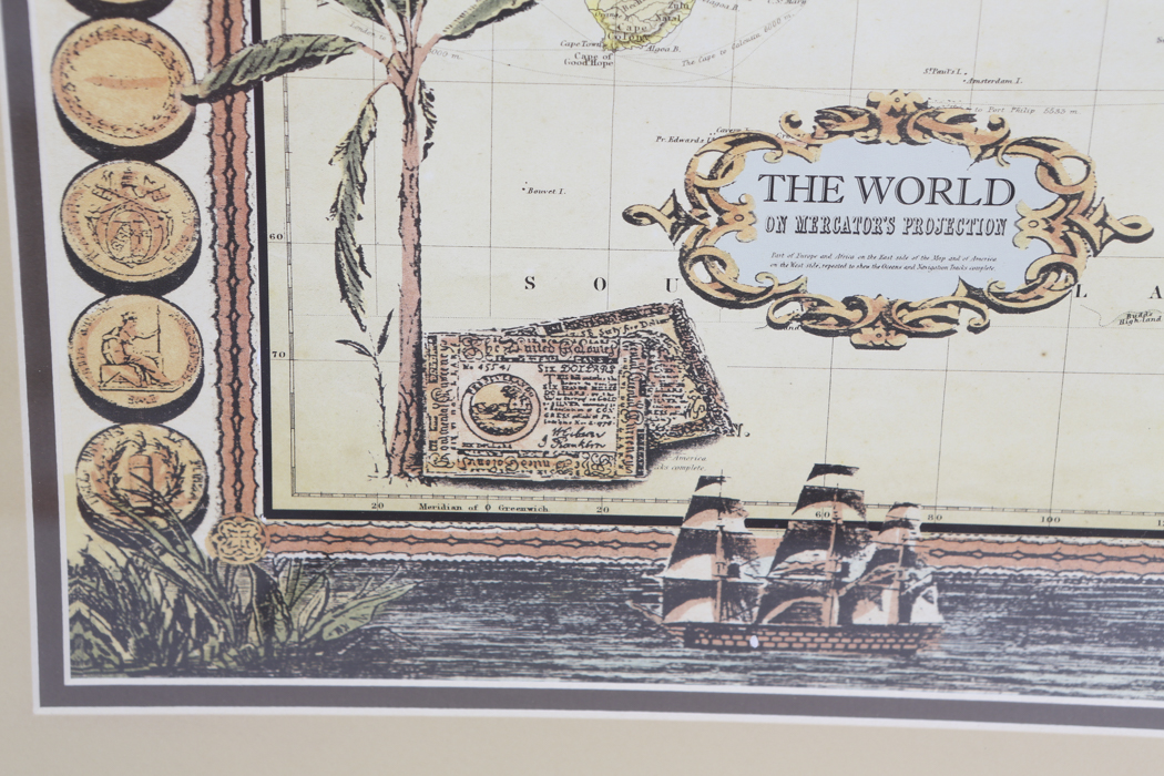 Framed Print of a Map of the World
