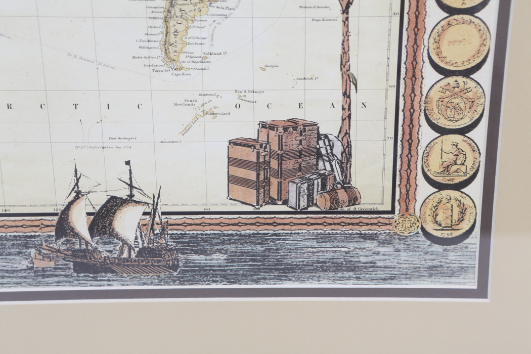 Framed Print of a Map of the World