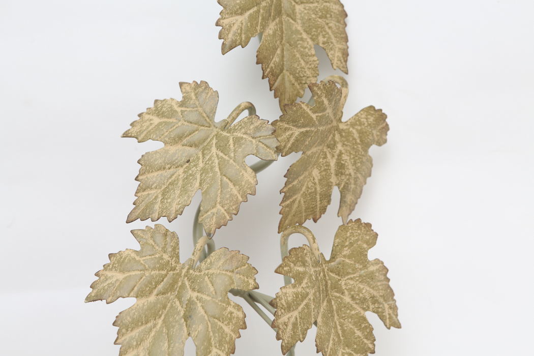 Hammered Metal Tray and Leaf Sconce by Home Interiors