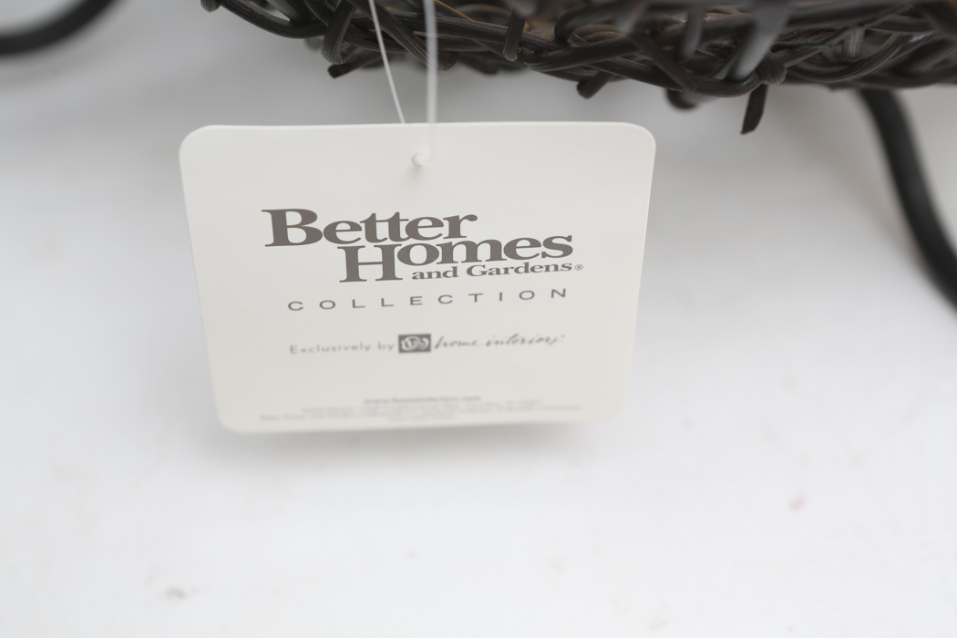 Set of Decorative Boxes and a Wire Basket