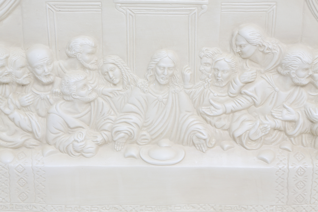 "The Last Supper" Stone Look Raised Relief Wall Plaque