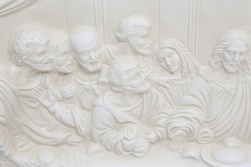 "The Last Supper" Stone Look Raised Relief Wall Plaque