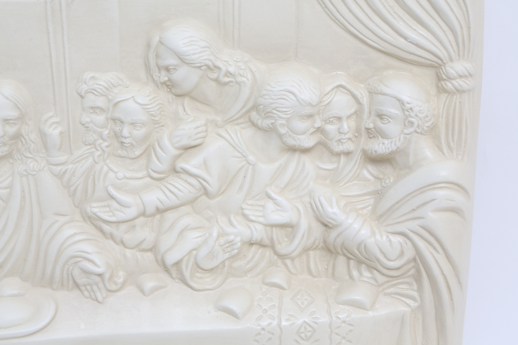 "The Last Supper" Stone Look Raised Relief Wall Plaque