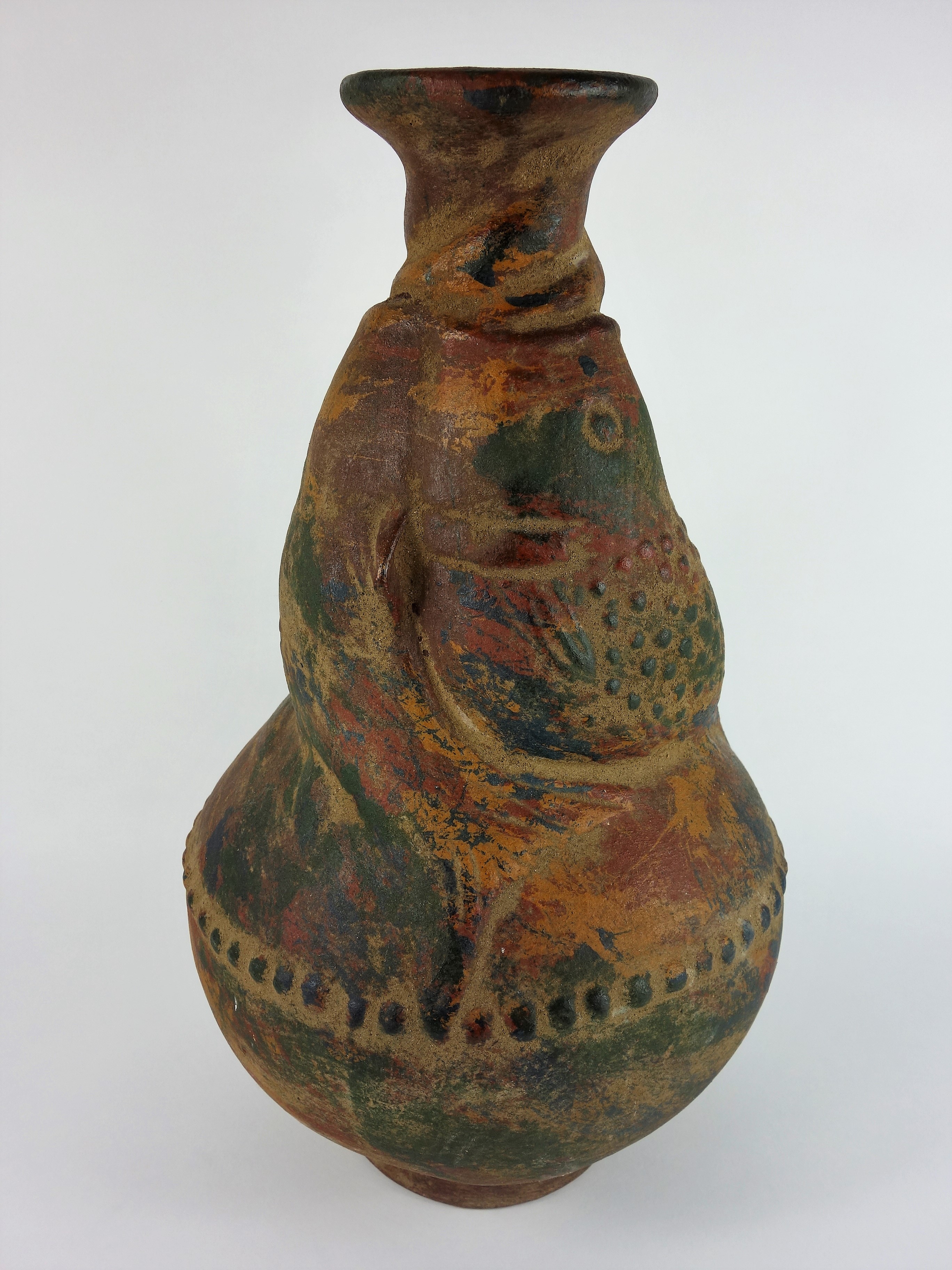 Substantial Vintage Art Pottery Fish Vessel